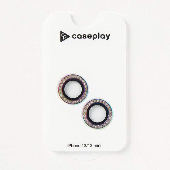 ラインストーンレンズガラス(２レンズ)  for Apple iPhone 13 [ レインボー ]