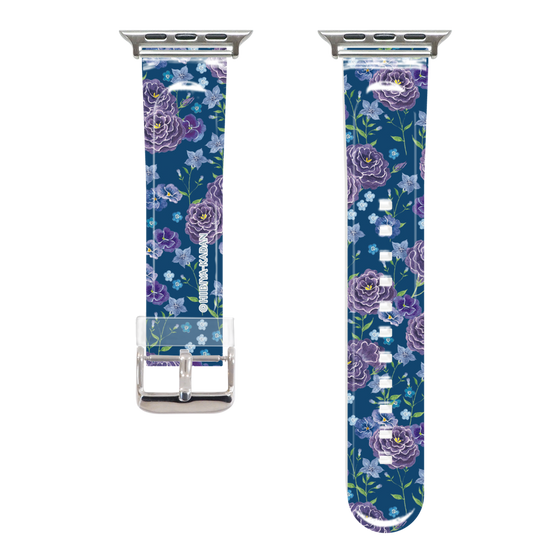 Apple Watchクリアバンド［ 日比谷花壇 - FloralSymphony - ネイビー ］