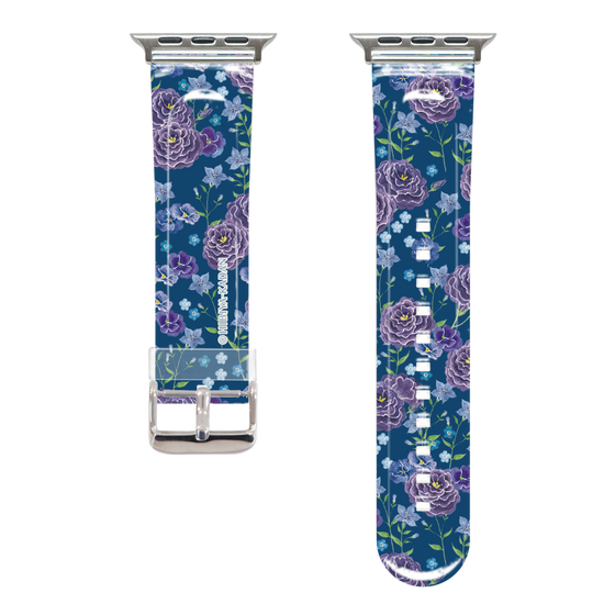 Apple Watchクリアバンド［ 日比谷花壇 - FloralSymphony - ネイビー ］