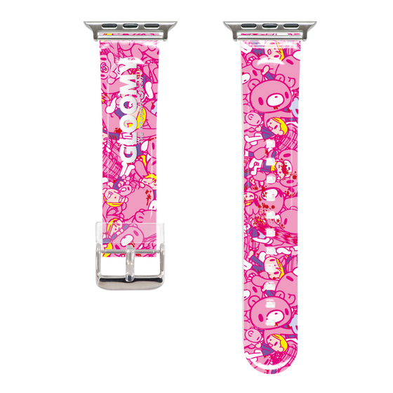 Apple Watchクリアバンド［ グルーミー - パターン - ピンク ］