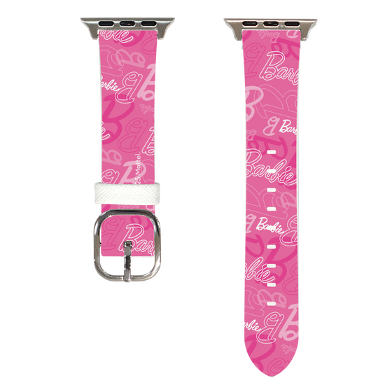 Apple Watchレザーバンド［ Barbie - ロゴパターン1 ］
