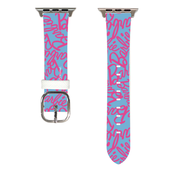 Apple Watchレザーバンド［ Barbie - ロゴパターン2 ］