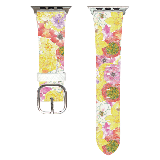 Apple Watchレザーバンド［ 日比谷花壇 - HarmonyinBloom - イエロー ］