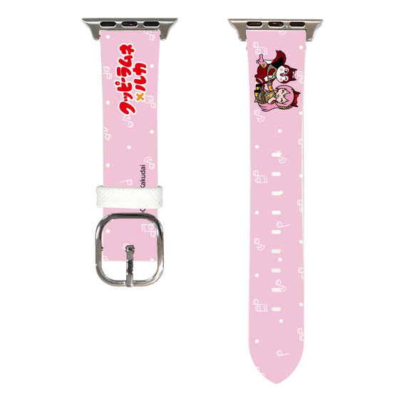 Apple Watchレザーバンド［ 初音ミク×クッピーラムネ - 巡音ルカ×ラム - デフォルメイラスト ］