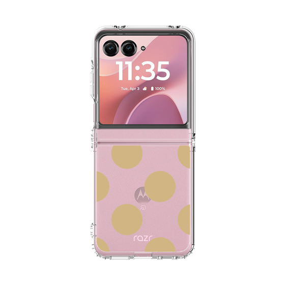 クリアケース［ シンプルドット - Beige ］