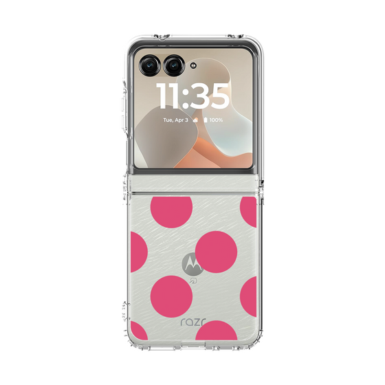 クリアケース［ シンプルドット - Pink ］