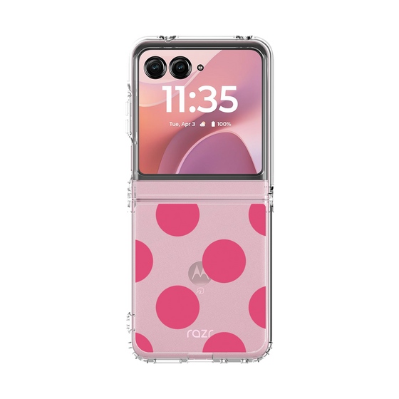 クリアケース［ シンプルドット - Pink ］