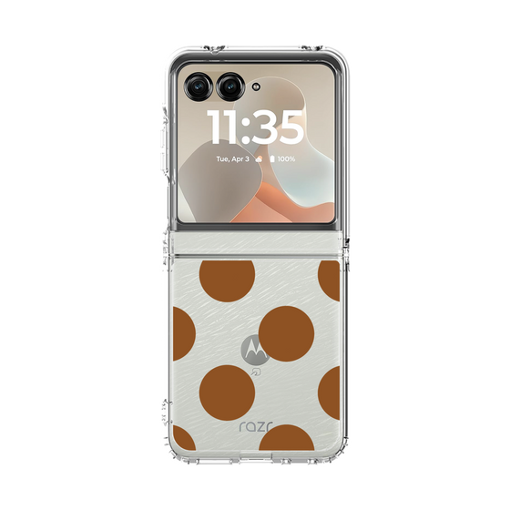 クリアケース［ シンプルドット - Brown ］