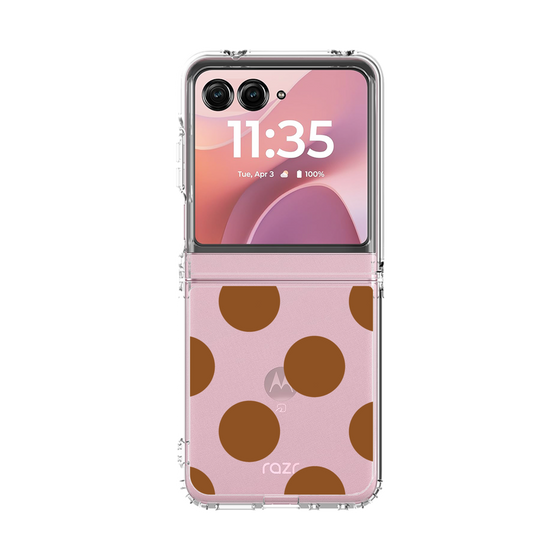 クリアケース［ シンプルドット - Brown ］