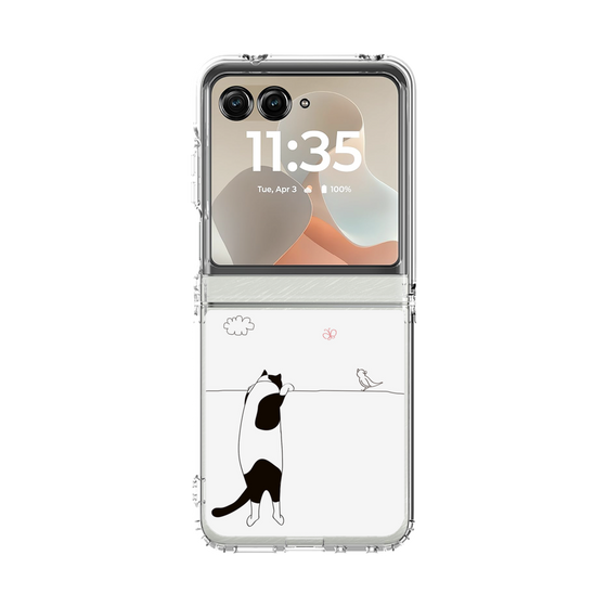 クリアケース［ 夢中に覗く三毛ねこ ］