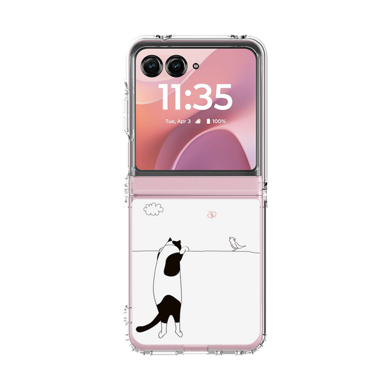 クリアケース［ 夢中に覗く三毛ねこ ］