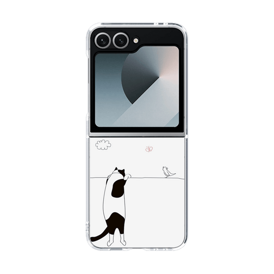 クリアケース［ 夢中に覗く三毛ねこ ］