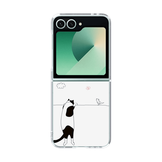 クリアケース［ 夢中に覗く三毛ねこ ］