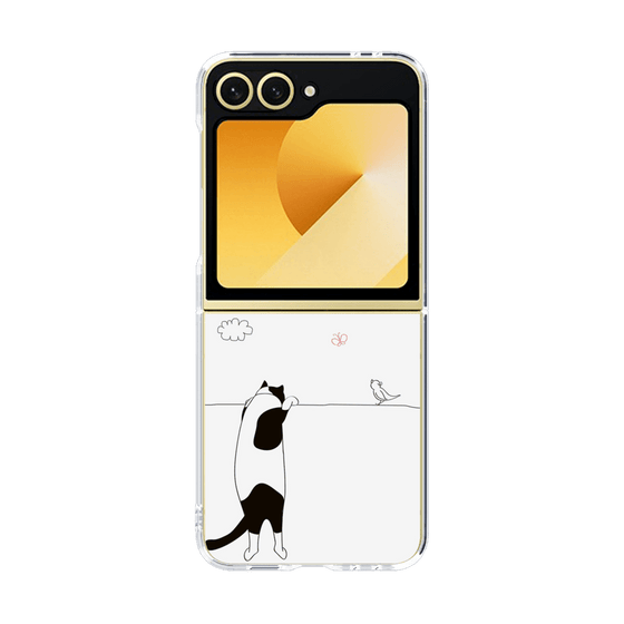 クリアケース［ 夢中に覗く三毛ねこ ］