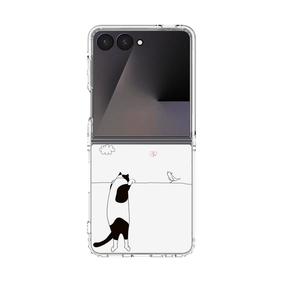 クリアケース［ 夢中に覗く三毛ねこ ］