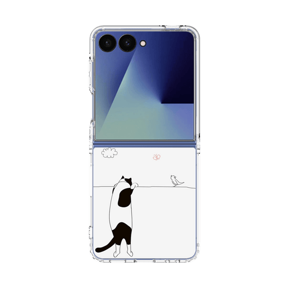 クリアケース［ 夢中に覗く三毛ねこ ］