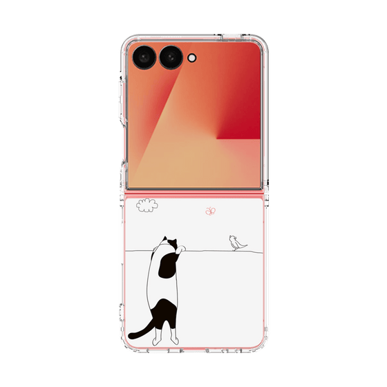 クリアケース［ 夢中に覗く三毛ねこ ］