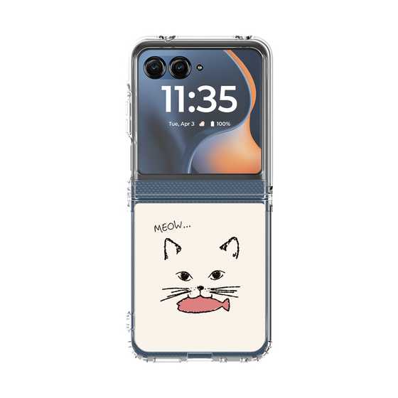 クリアケース［ 食いしん坊なねこ - White ］