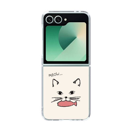 クリアケース［ 食いしん坊なねこ - White ］