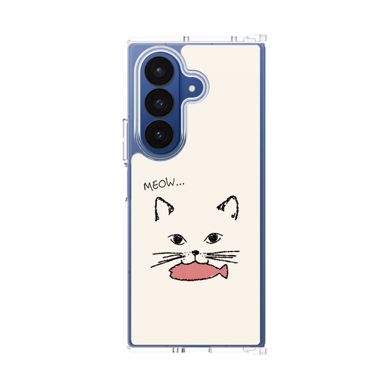 クリアケース［ 食いしん坊なねこ - White ］