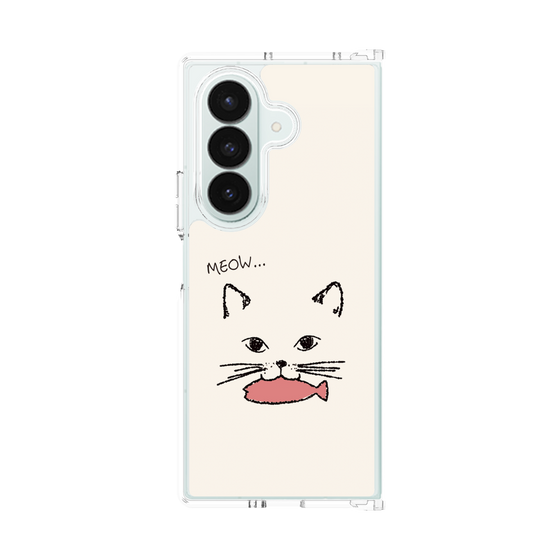 クリアケース［ 食いしん坊なねこ - White ］