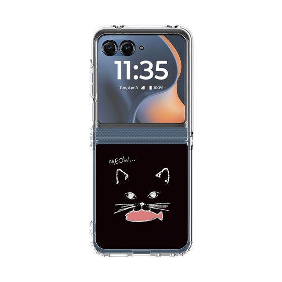 クリアケース［ 食いしん坊なねこ - Black ］