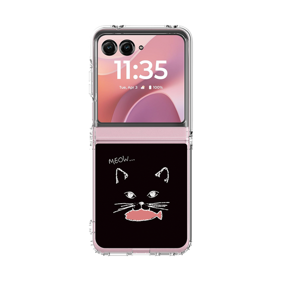 クリアケース［ 食いしん坊なねこ - Black ］