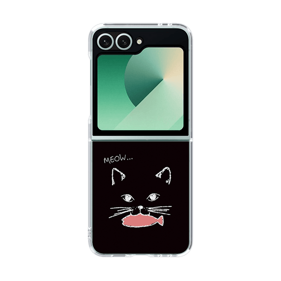 クリアケース［ 食いしん坊なねこ - Black ］