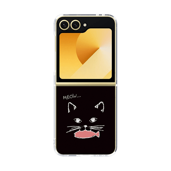 クリアケース［ 食いしん坊なねこ - Black ］