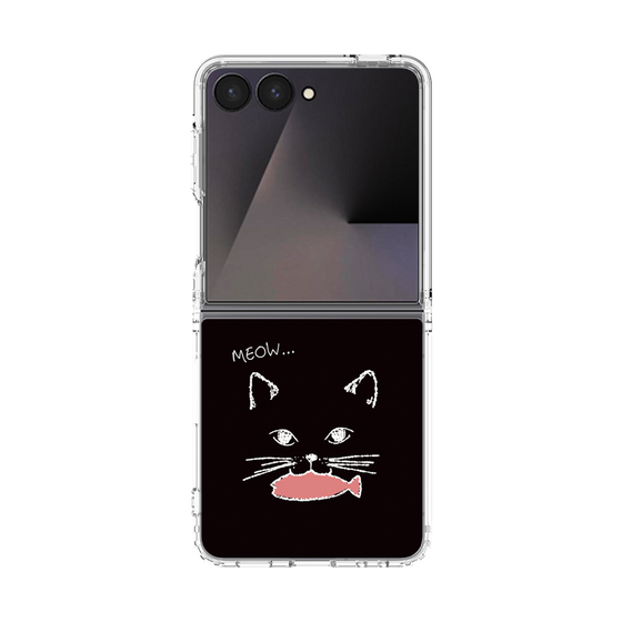 クリアケース［ 食いしん坊なねこ - Black ］