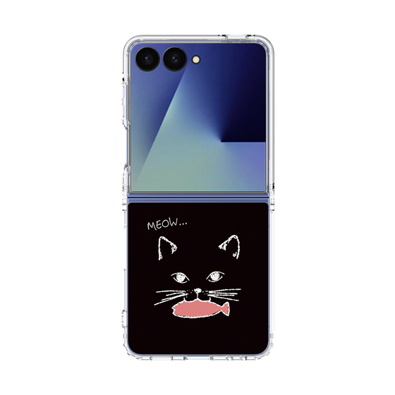 クリアケース［ 食いしん坊なねこ - Black ］