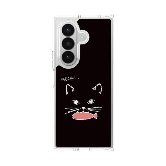 クリアケース［ 食いしん坊なねこ - Black ］