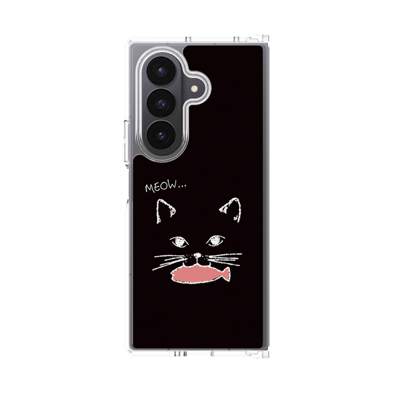 クリアケース［ 食いしん坊なねこ - Black ］