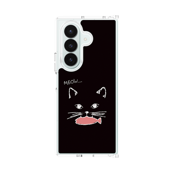 クリアケース［ 食いしん坊なねこ - Black ］
