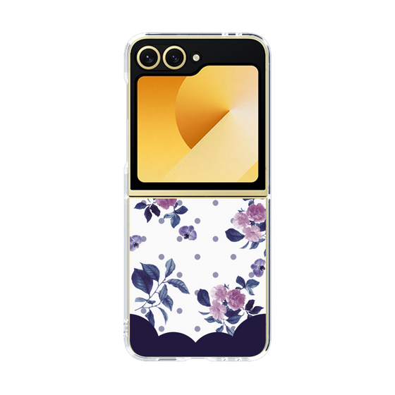 クリアケース［ ツインドットフラワー - Navy ］