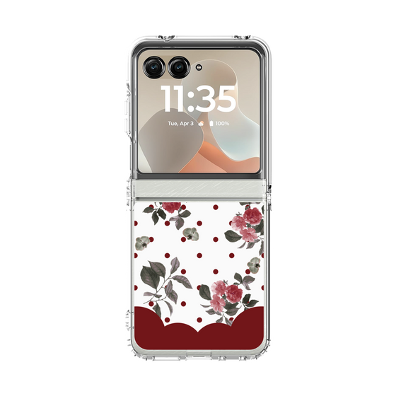 クリアケース［ ツインドットフラワー - Red ］