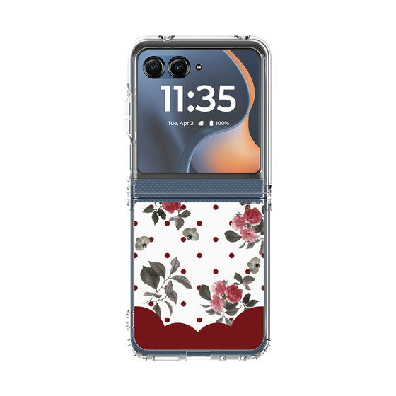 クリアケース［ ツインドットフラワー - Red ］
