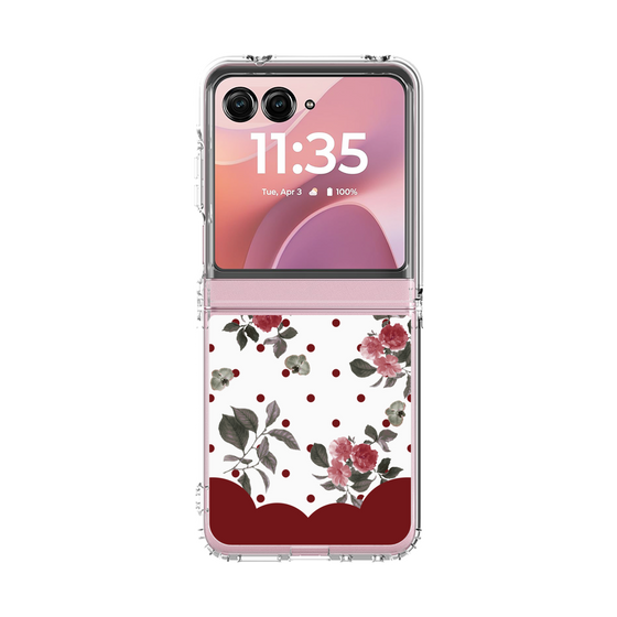 クリアケース［ ツインドットフラワー - Red ］