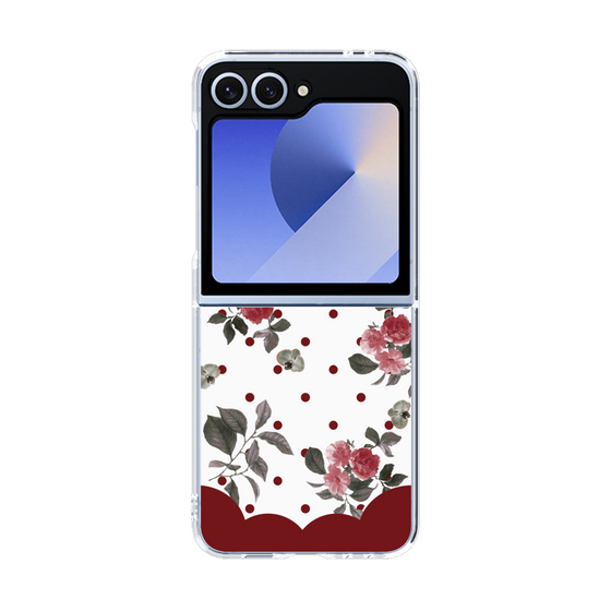 クリアケース［ ツインドットフラワー - Red ］