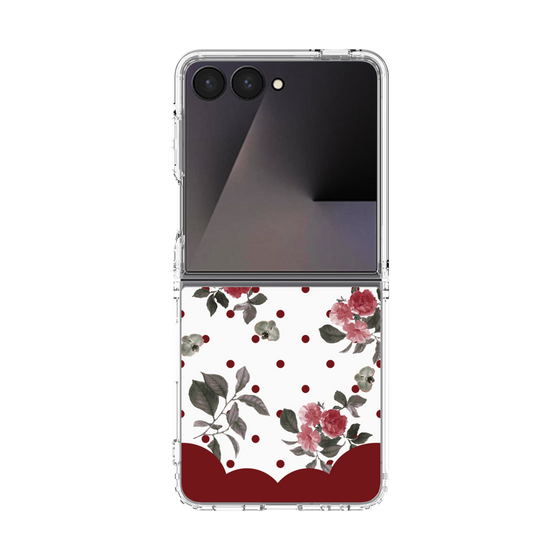 クリアケース［ ツインドットフラワー - Red ］