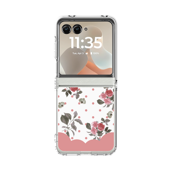 クリアケース［ ツインドットフラワー - Pink ］