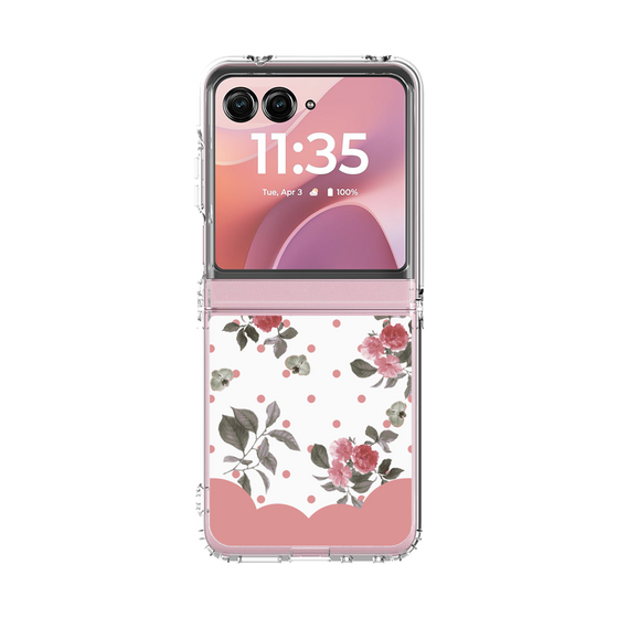 クリアケース［ ツインドットフラワー - Pink ］