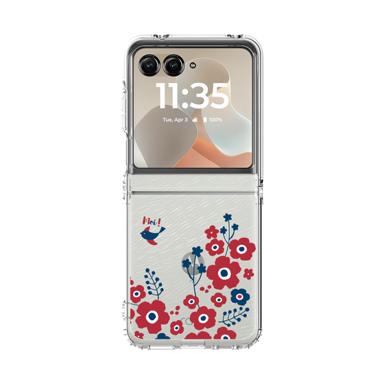 クリアケース［ 北欧フラワーバード ］