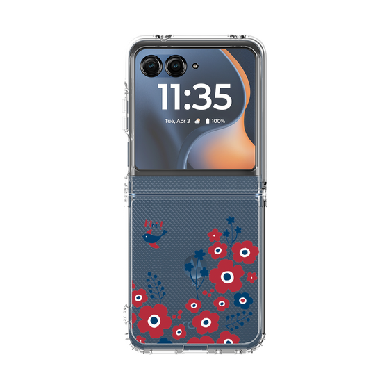 クリアケース［ 北欧フラワーバード ］