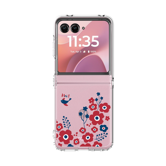 クリアケース［ 北欧フラワーバード ］