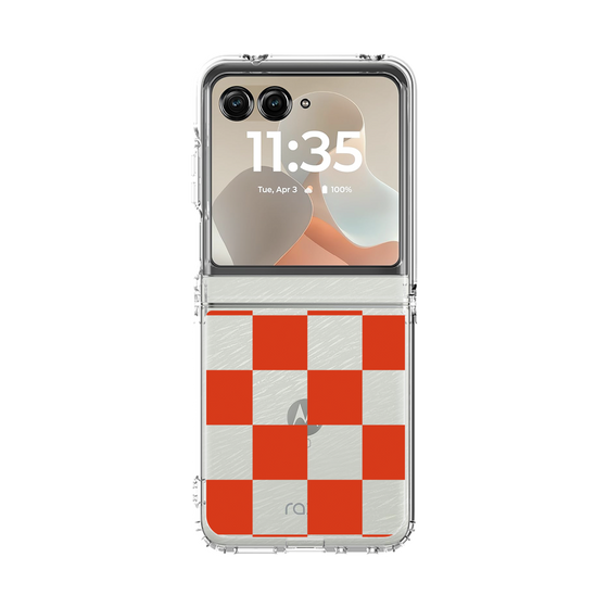 クリアケース［ 市松模様 - Red ］
