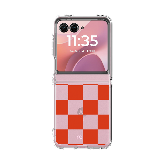 クリアケース［ 市松模様 - Red ］