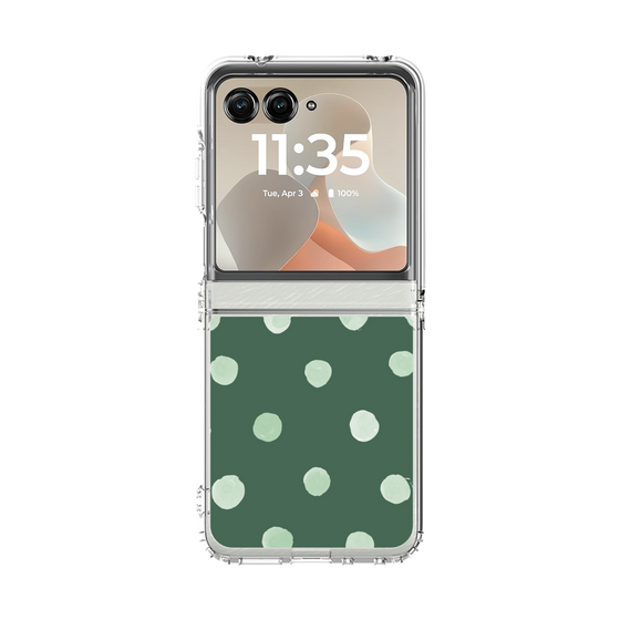 クリアケース［ 水彩ドット・レトロカラー - Green ］
