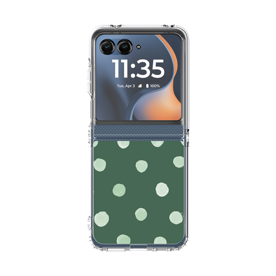 クリアケース［ 水彩ドット・レトロカラー - Green ］