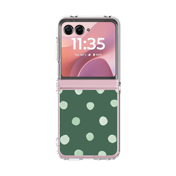 クリアケース［ 水彩ドット・レトロカラー - Green ］
